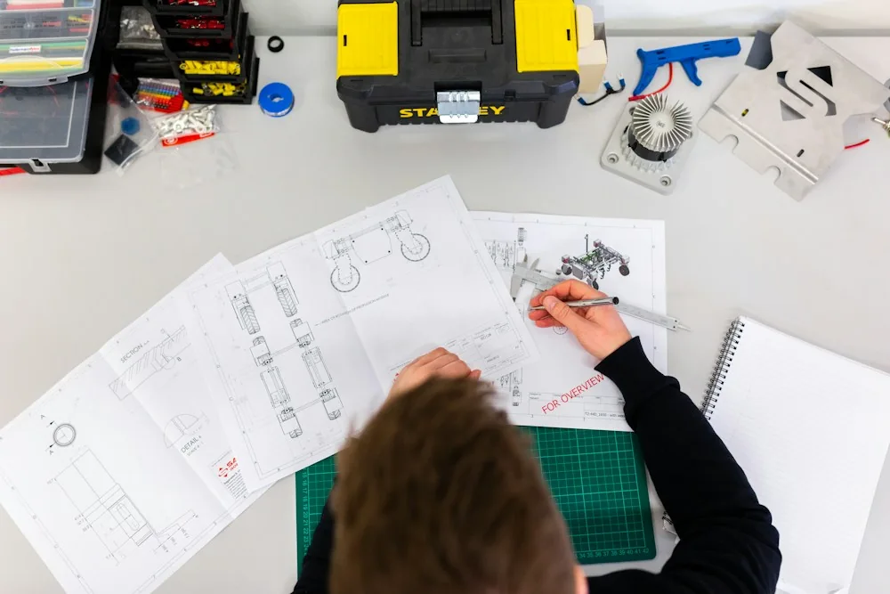 Illustrative photograph of an industrial and technical working environment